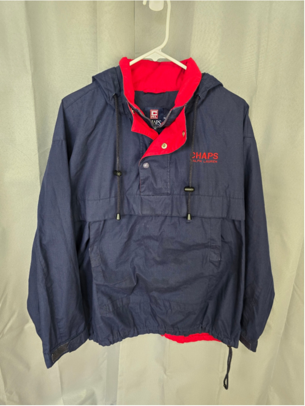 Men's Chaps Ralph Lauren Windbreaker Jacket Navy Red Size M